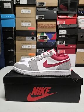 Nike Air Jordan 1 Low Light Smoke Gray Gym Red DC6991-016 White Red Gray 2021